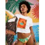 Camiseta Roxy Atlas Oceanregular Crop